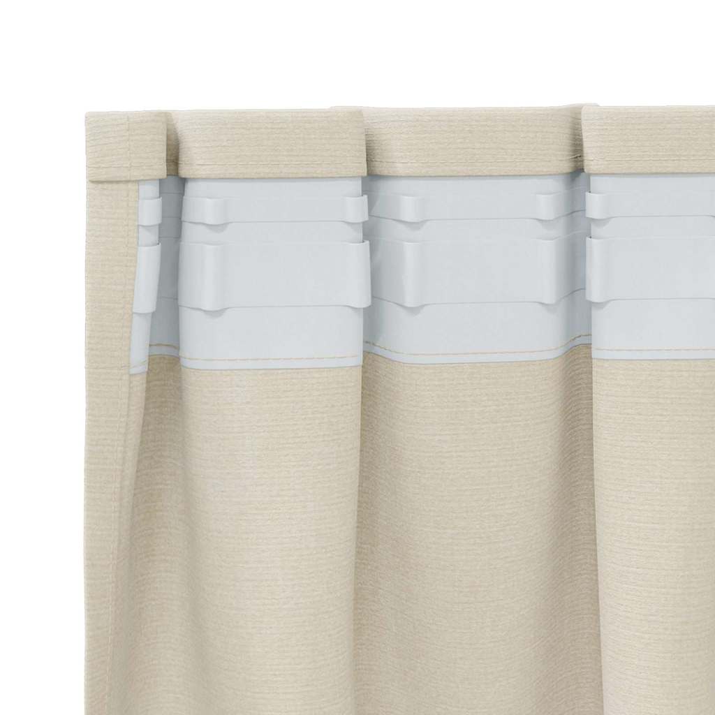 vidaXL Blackout Curtains 2 pcs Cream 140 x 225 cm Velvet