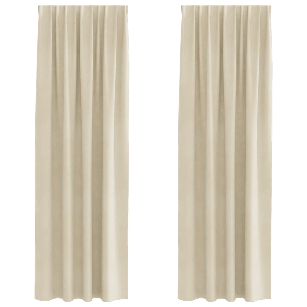 vidaXL Blackout Curtains 2 pcs Cream 140 x 245 cm Velvet
