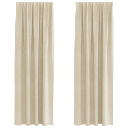 vidaXL Blackout Curtains 2 pcs Cream 140 x 245 cm Velvet