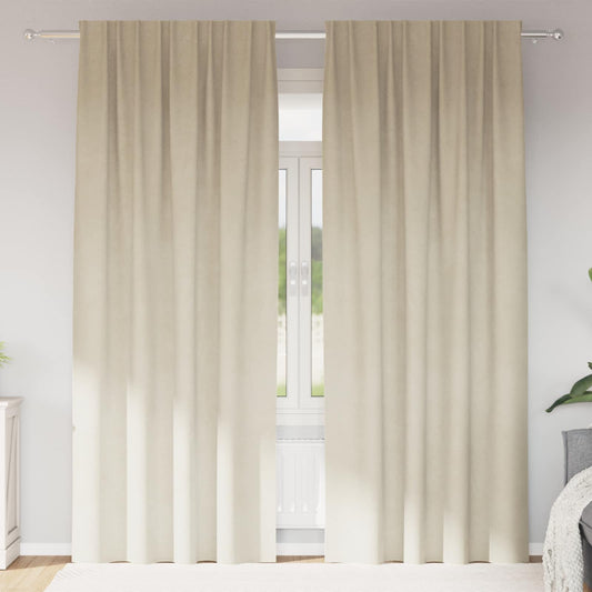 vidaXL Blackout Curtains 2 pcs Cream 140 x 260 cm Velvet