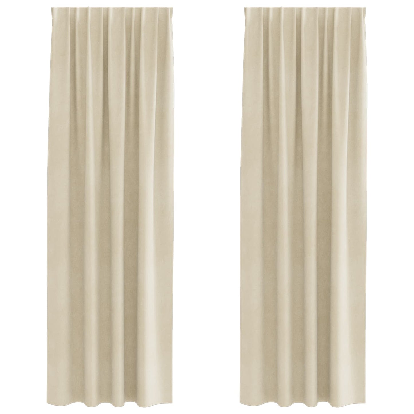 vidaXL Blackout Curtains 2 pcs Cream 140 x 260 cm Velvet