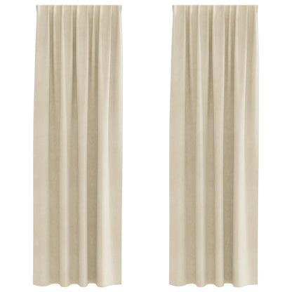 vidaXL Blackout Curtains 2 pcs Cream 140 x 260 cm Velvet