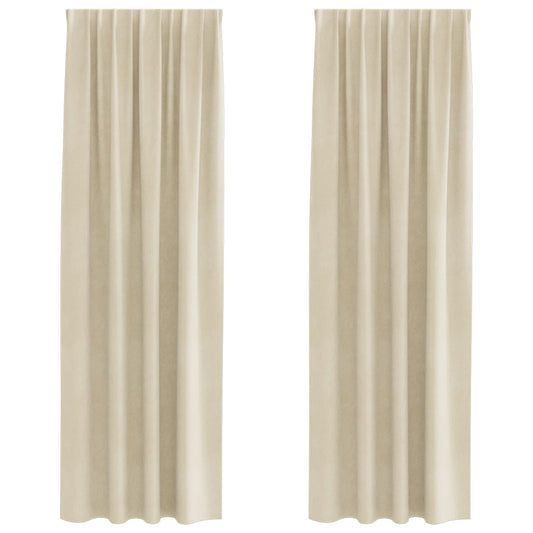 vidaXL Blackout Curtains 2 pcs Cream 140 x 260 cm Velvet