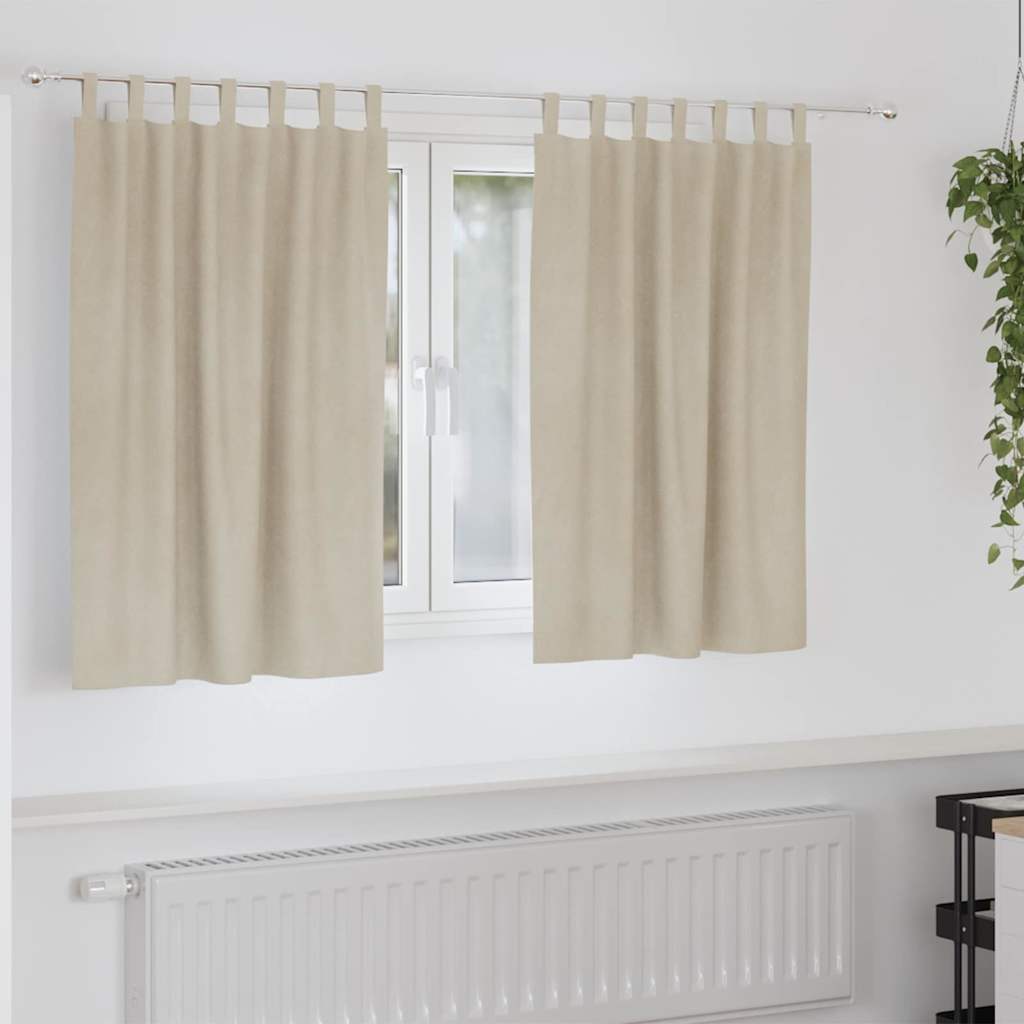 vidaXL Blackout Curtains 2 pcs Cream 140 x 140 cm Velvet