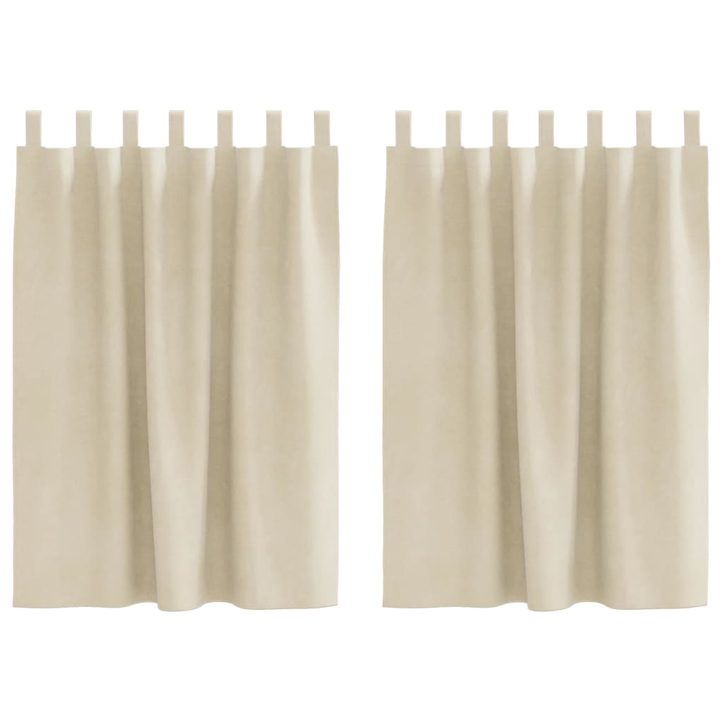 vidaXL Blackout Curtains 2 pcs Cream 140 x 140 cm Velvet