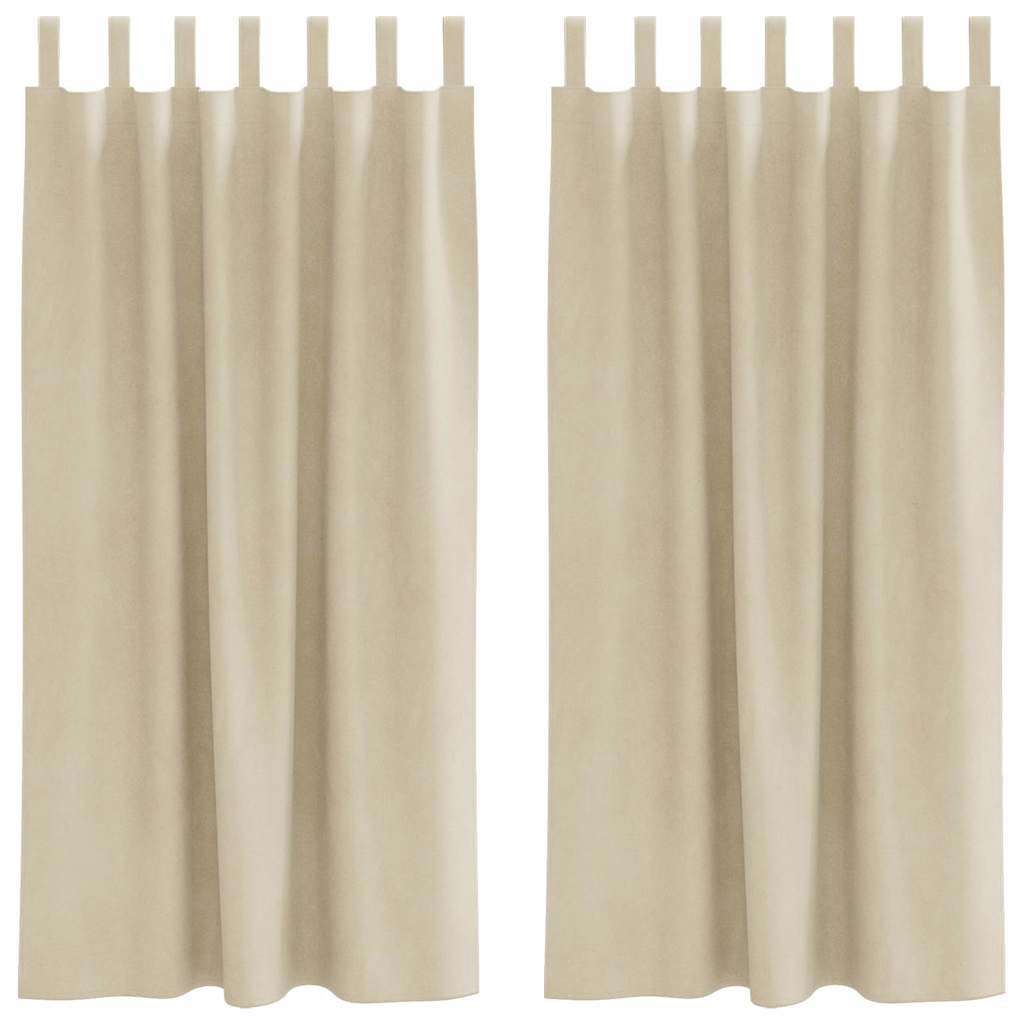 vidaXL Blackout Curtains 2 pcs Cream 140 x 175 cm Velvet