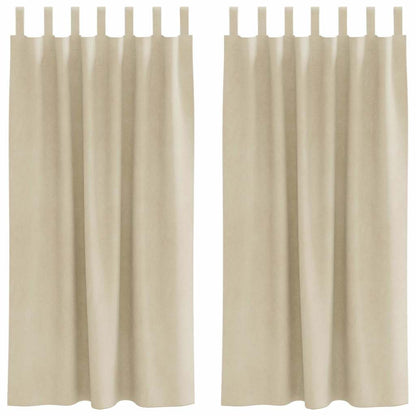 vidaXL Blackout Curtains 2 pcs Cream 140 x 175 cm Velvet
