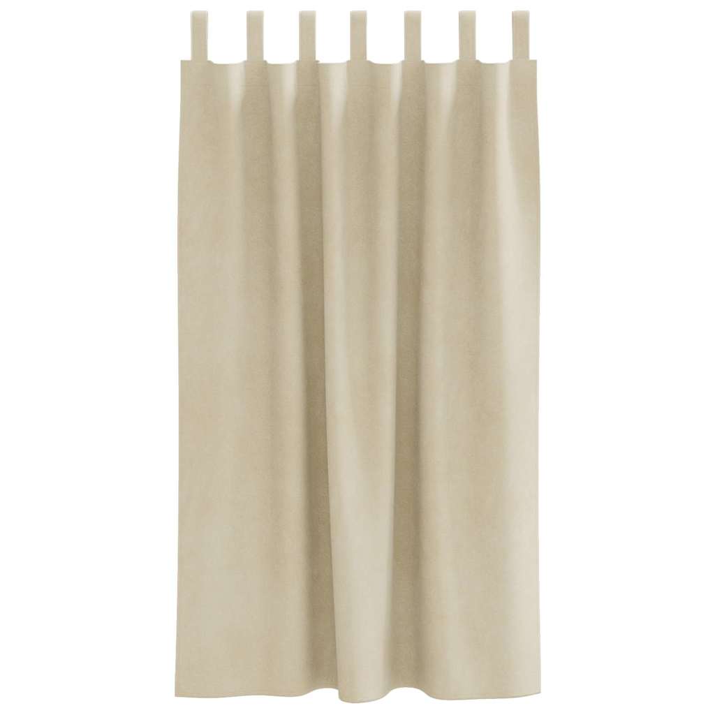vidaXL Blackout Curtains 2 pcs Cream 140 x 175 cm Velvet