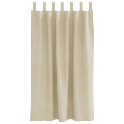 vidaXL Blackout Curtains 2 pcs Cream 140 x 175 cm Velvet