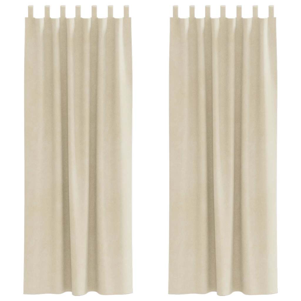 vidaXL Blackout Curtains 2 pcs Cream 140 x 225 cm Velvet