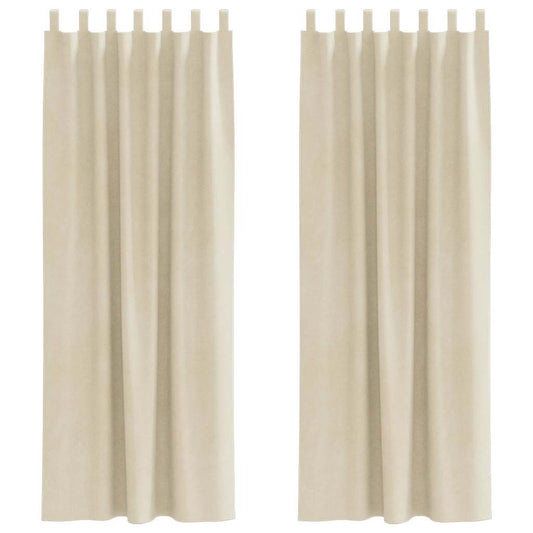 vidaXL Blackout Curtains 2 pcs Cream 140 x 225 cm Velvet