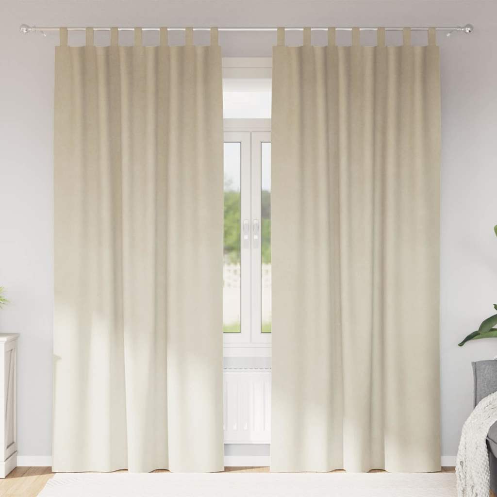 vidaXL Blackout Curtains 2 pcs Cream 140 x 245 cm Velvet