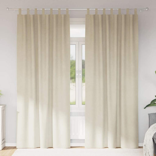 vidaXL Blackout Curtains 2 pcs Cream 140 x 245 cm Velvet
