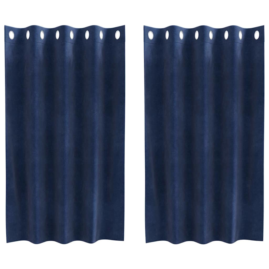 vidaXL Blackout Curtains 2 pcs Dark Blue 140 x 140 cm Velvet