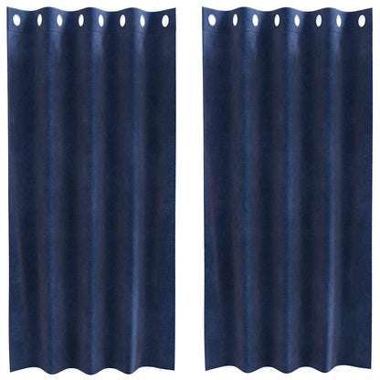 vidaXL Blackout Curtains 2 pcs Dark Blue 140 x 175 cm Velvet