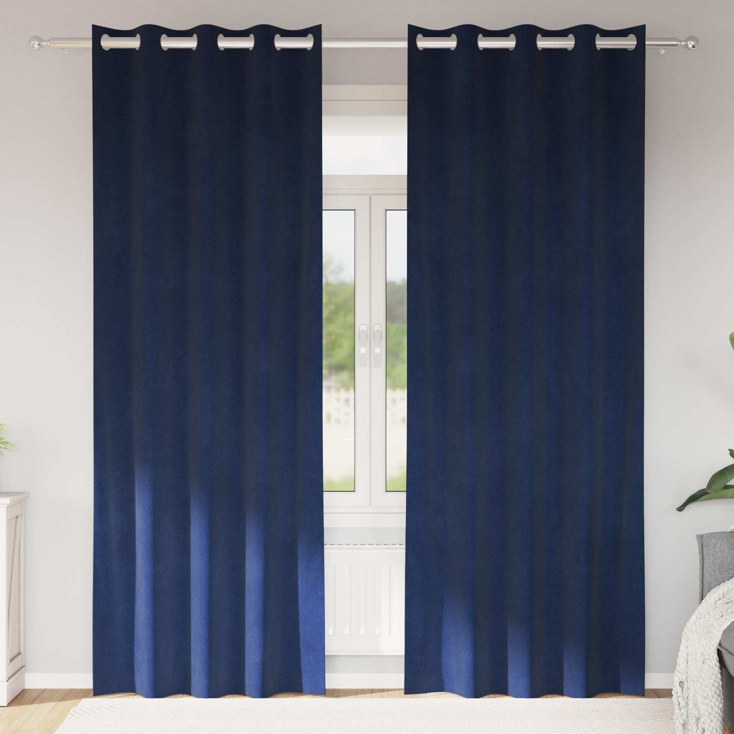 vidaXL Blackout Curtains 2 pcs Dark Blue 140 x 225 cm Velvet