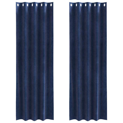 vidaXL Curtains 2 pcs Dark Blue 140 x 245 cm Velvet