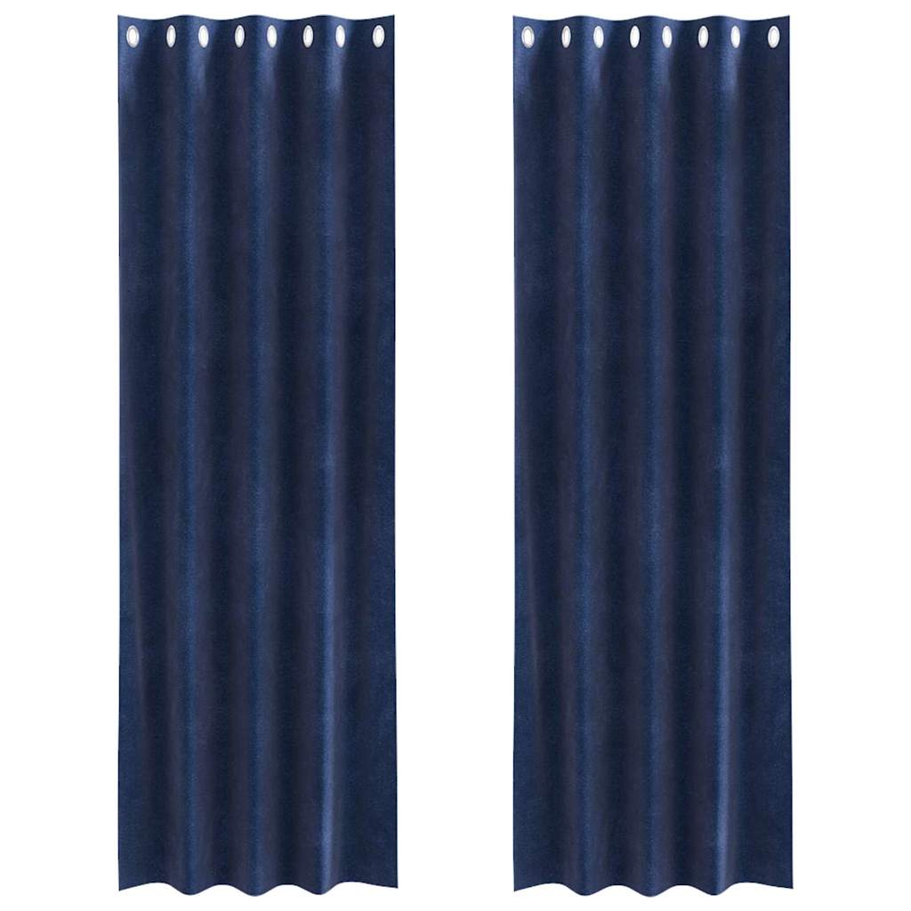 vidaXL Blackout Curtains 2 pcs Dark Blue 140 x 245 cm Velvet