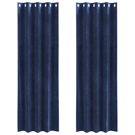 vidaXL Blackout Curtains 2 pcs Dark Blue 140 x 245 cm Velvet