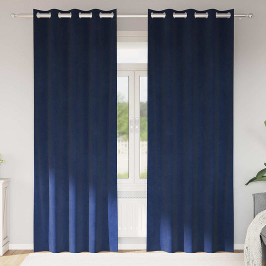 vidaXL Curtains 2 pcs Dark Blue 140 x 260 cm Velvet
