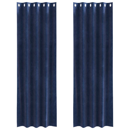 vidaXL Curtains 2 pcs Dark Blue 140 x 260 cm Velvet