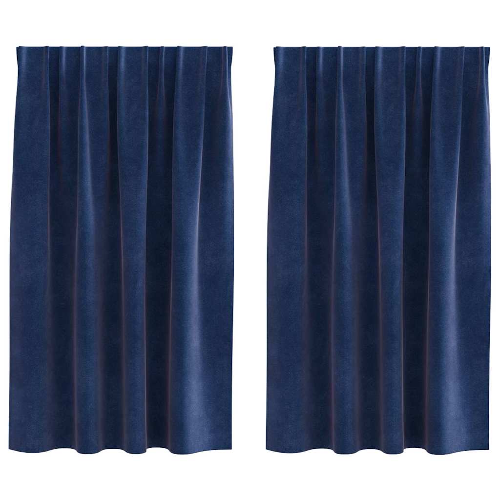 vidaXL Blackout Curtains 2 pcs Dark Blue 140 x 140 cm Velvet