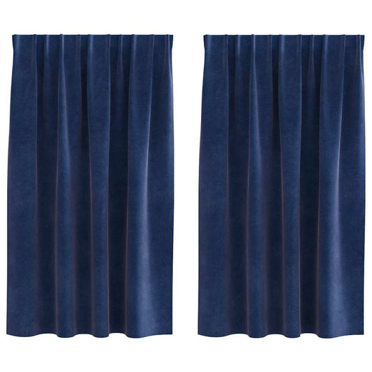 vidaXL Blackout Curtains 2 pcs Dark Blue 140 x 140 cm Velvet