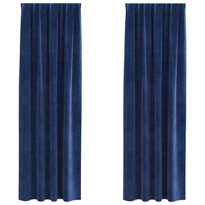 vidaXL Blackout Curtains 2 pcs Dark Blue 140 x 245 cm Velvet
