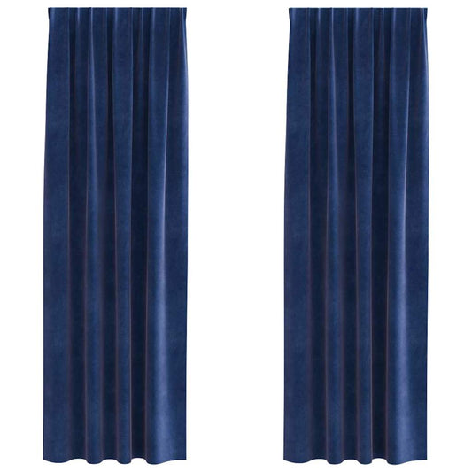 vidaXL Blackout Curtains 2 pcs Dark Blue 140 x 245 cm Velvet