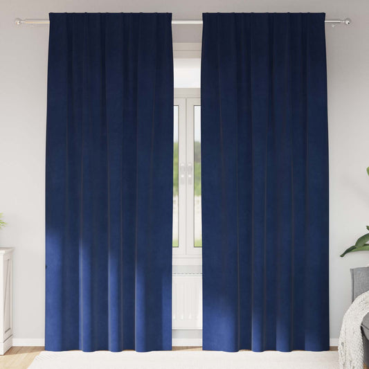 vidaXL Blackout Curtains 2 pcs Dark Blue 140 x 260 cm Velvet