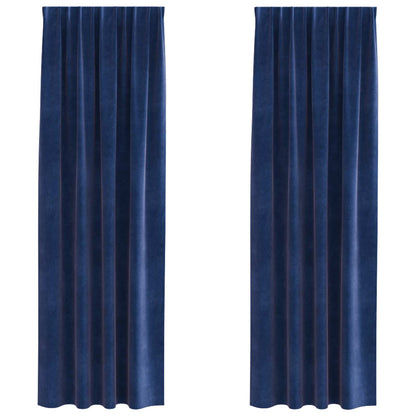 vidaXL Blackout Curtains 2 pcs Dark Blue 140 x 260 cm Velvet