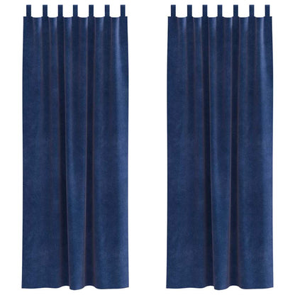vidaXL Blackout Curtains 2 pcs Dark Blue 140 x 225 cm Velvet
