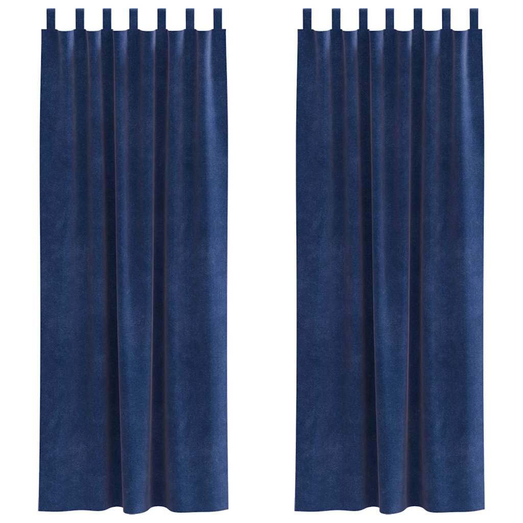 vidaXL Blackout Curtains 2 pcs Dark Blue 140 x 245 cm Velvet
