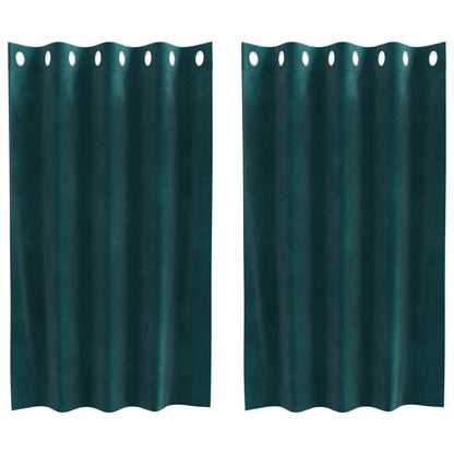 vidaXL Blackout Curtains 2 pcs Dark Green 140 x 140 cm Velvet