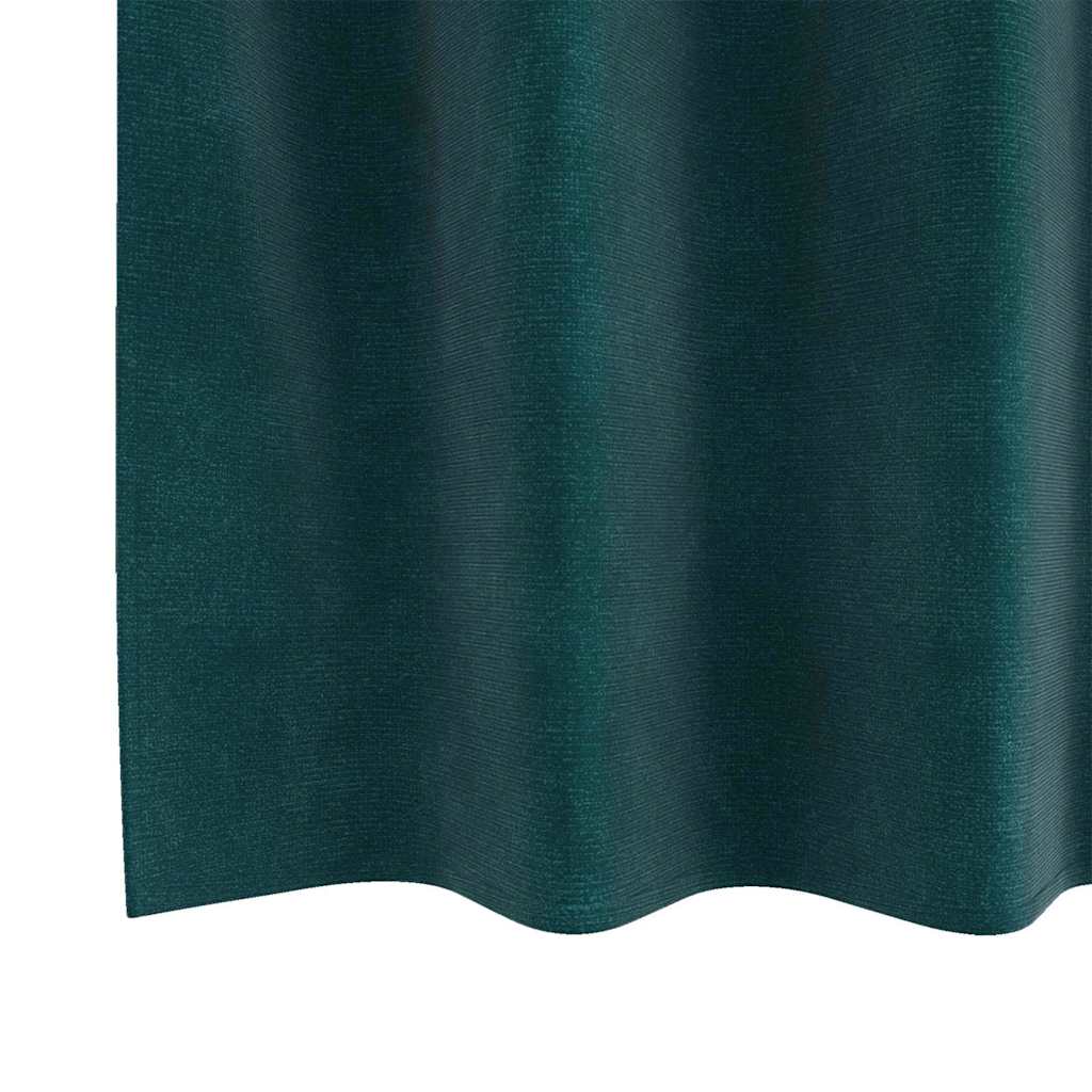 vidaXL Blackout Curtains 2 pcs Dark Green 140 x 225 cm Velvet