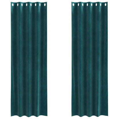 vidaXL Blackout Curtains 2 pcs Dark Green 140 x 245 cm Velvet