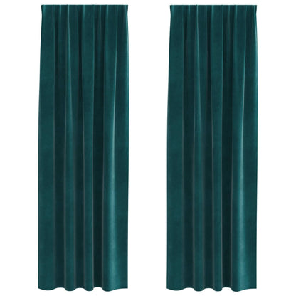 vidaXL Blackout Curtains 2 pcs Dark Green 140 x 260 cm Velvet