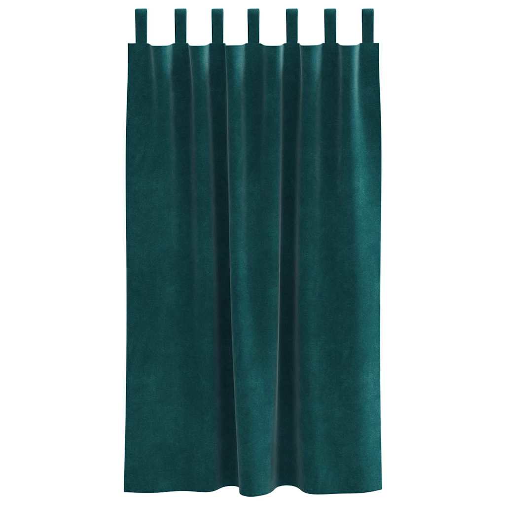 vidaXL Blackout Curtains 2 pcs Dark Green 140 x 175 cm Velvet