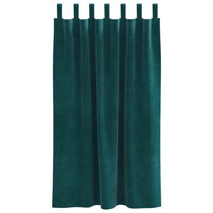 vidaXL Blackout Curtains 2 pcs Dark Green 140 x 175 cm Velvet
