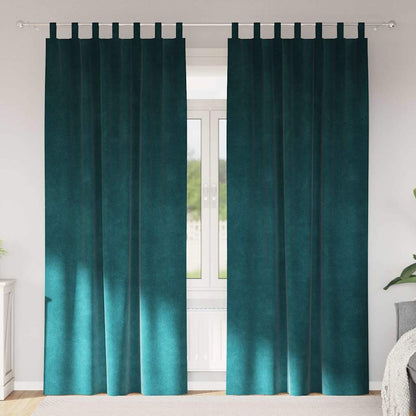 vidaXL Blackout Curtains 2 pcs Dark Green 140 x 225 cm Velvet