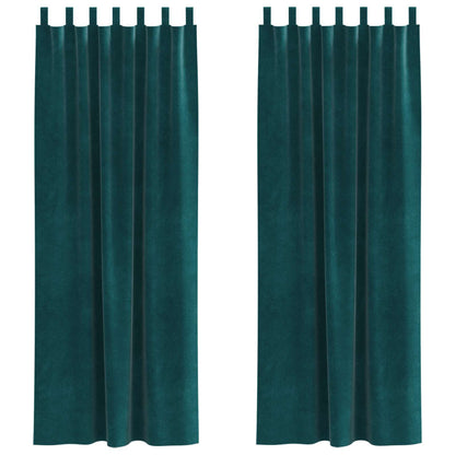vidaXL Blackout Curtains 2 pcs Dark Green 140 x 245 cm Velvet