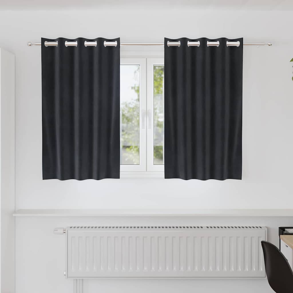 vidaXL Blackout Curtains 2 pcs Dark Grey 140 x 140 cm Velvet