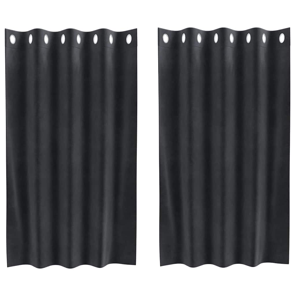 vidaXL Blackout Curtains 2 pcs Dark Grey 140 x 140 cm Velvet