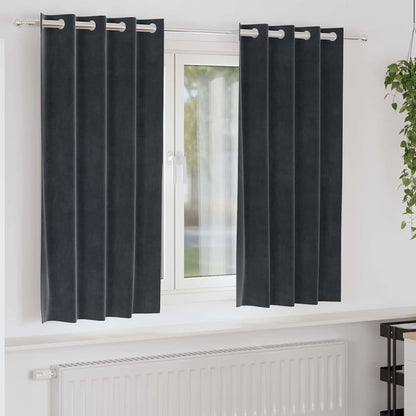 vidaXL Blackout Curtains 2 pcs Dark Grey 140 x 175 cm Velvet