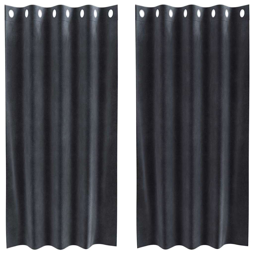 vidaXL Blackout Curtains 2 pcs Dark Grey 140 x 175 cm Velvet