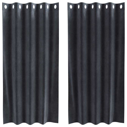 vidaXL Blackout Curtains 2 pcs Dark Grey 140 x 175 cm Velvet