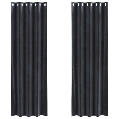 vidaXL Blackout Curtains 2 pcs Dark Grey 140 x 245 cm Velvet