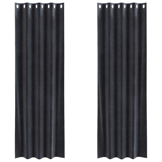 vidaXL Blackout Curtains 2 pcs Dark Grey 140 x 245 cm Velvet