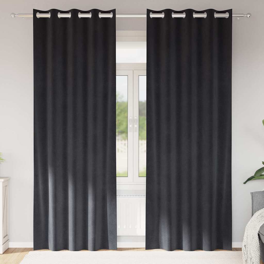 vidaXL Blackout Curtains 2 pcs Dark Grey 140 x 260 cm Velvet