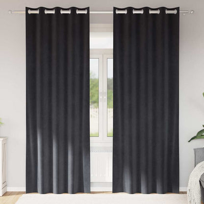 vidaXL Blackout Curtains 2 pcs Dark Grey 140 x 260 cm Velvet